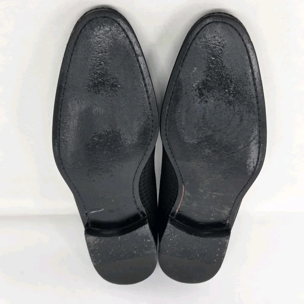 Louis Vuitton Solferino Size 10 M Black Jacquard Loafers w/Tassels